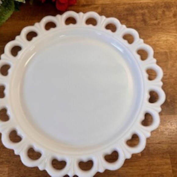 Anchor Hocking Old Colony Milk Glass Platter‎ Lace Edge Vintage Serving Tray - Picture 4 of 6